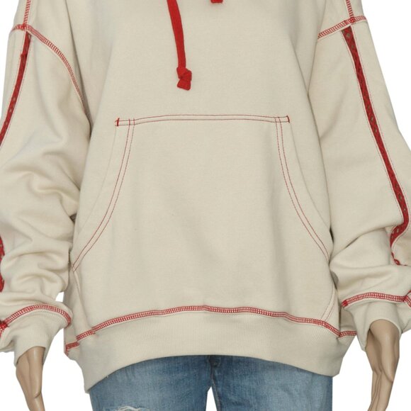 Free People Final Call Rose Logo Hoodie Floral Embroidered Sweatshirt Jacket S - Picture 6 of 9